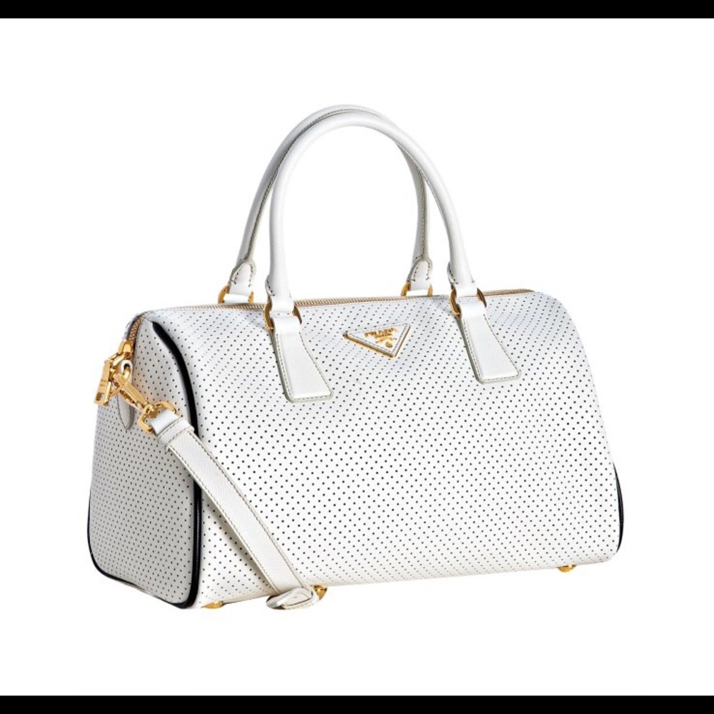 Prada Saffiano Fori Perforated Boston Bag - Picture 10 of 12